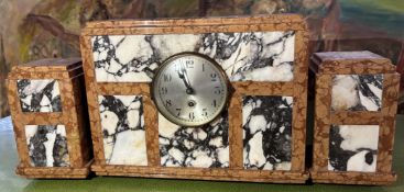 Art Deco Kommodenuhr um 1930/40 "Junghans" Pfeilmarke, wohl Bauhaus Entwurf ?, Pendelwerk läuft, Ma