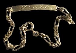 feines Identitäts-Armband, Silber-925- "FBM" Ralf 1980, L-19 cm, 5 gr.