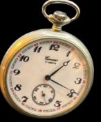 russ. mechan. HTU "Corsar", 17 Steine, Metallgehäuse, verso Lokomotive, Werk läuft, guter Zustand,