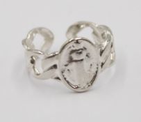 925er Silber-Ring, 2,7gr., offene Schiene