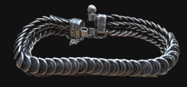 massives Armband, Silber geprüft, Stift fehlt, Sicherheitskette, 57 gr