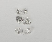 6x Diamanten, 0,66ct, feines weiss, Labor erstellt