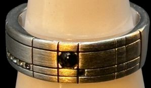 Pierre Lang Ring "IX", wohl versilbert mit klaren Steinen, RG 60