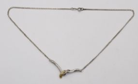 Collier, 925er Silber, Schlange, teilw. vergoldet, 5,7gr., L-38cm