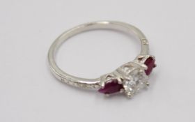 Moissanit-Silber-Ring, 0,5ct, RG 53/54, 1,5gr.