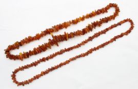 2x div. Bernsteinkette, je endlos, zus. ca. 157,8gr.