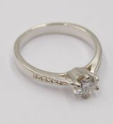Moissanit-Silber-Ring, 0,5ct, RG 54, 2,3gr.