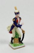 Soldatenfigur, Capodimonte Neapel, bemalt, ca. H-17,5cm