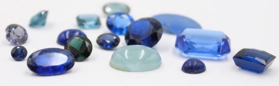 Konvolut blaue Steine, ca. 22 gr.