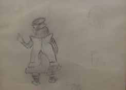 Heinrich Zille (1858-1929), Bleistiftskizze, Mädchen, r.u. signiert, ger./Glas, RG 22 x 27cm