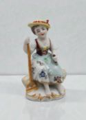 Erntemädchen, Sitzendorf, bemalt, ca. H-9,5cm