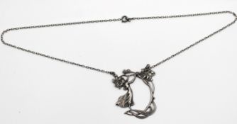 925er Jugendstil-Collier, 6,8gr., ca. L-40cm