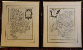 2x Kartenstiche, Elvezia, Antonio ZATTA, mittig Falz, je gerahmt/Glas, 60,5 x 50,3cm