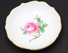 kl. Schälchen "Meissen" Rote Rose, 2.Wahl, D-8 cm
