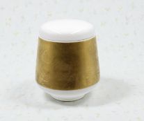 hohe Zierdose, Heinrich, breiter Goldrand, wohl 70er Jahre