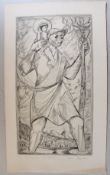Hans SCHILTER (1918-1988), Hlg. Christopherus, Radierung, Nr. 23/50, ungerahmt, BG 65,5 x 38,8cm