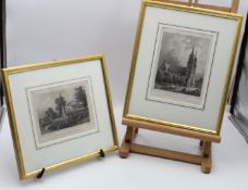 Paar Grafiken mit Ansichten der Stadt Basel, je gerahmt/Glas, ca. RG 28,5 x 30,5cm