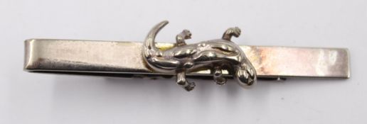 Kravattennadel, 925er Silber, Echse, ca. 11,8gr., L-6,4cm,