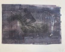 Mullen'93, Bett Traum, Farbholzschnitt, BG 49 x 62cm