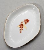 ovale Schale, KPM Berlin Neuosier, Blumenbemalung, ca. 26 x 18cm