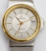 Damen-Armbanduhr, Grovana, Quarz, Stahl/Gold, orig. Etui, D-2cm