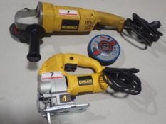 LOT - DEWALT DW317 JIG SAW & DW840 7" ANGLE GRINDER