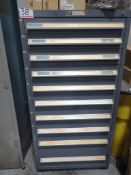 VIDMAR GREY 30" X 28" X 59"H 10-DRAWER TOOLING CABINET