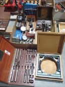 LOT - MAGNETIC BASES, DIAL GAUGES MACHINIST SQUARE & "V" BLOCKS