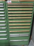 LISTA GREEN 30 X 28 X 59" 13-DRAWER TOOLING CABINET