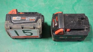 UNITS - MILWAUKEE M18 RED LITHIUM XC 5.0 BATTERY
