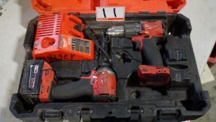 MILWAUKEE M18 FUEL DRILL/DRIVE SET C/W CHARGER (1) M18 XC 5.0 BATTERY, CASE
