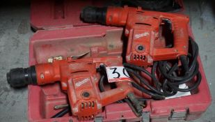 LOT - MILWAUKEE HAMMER DRILL W/ CASE (120V ) (2 UNITS - (1) AS IS PARTS ONLY)
