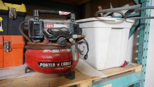 PORTER + CABLE PANCAKE COMPRESSOR W/ HOSE (120V)