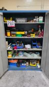 LOT - 2 - DOOR STORAGE CABINET W/ CONTENTS