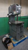 DOALL 1612-0 VERTICAL BANDSAW W/ BLADE WELDER, BLADES, S/N 277-70713 (575V) (RIGGING FEE $135)