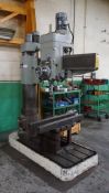 HAVLIK Z3035B RADIAL ARM DRILL 55" C/W T SLOT TABLE 23"X19"X19.5", S/N 00185 (RIGGING FEE $750)