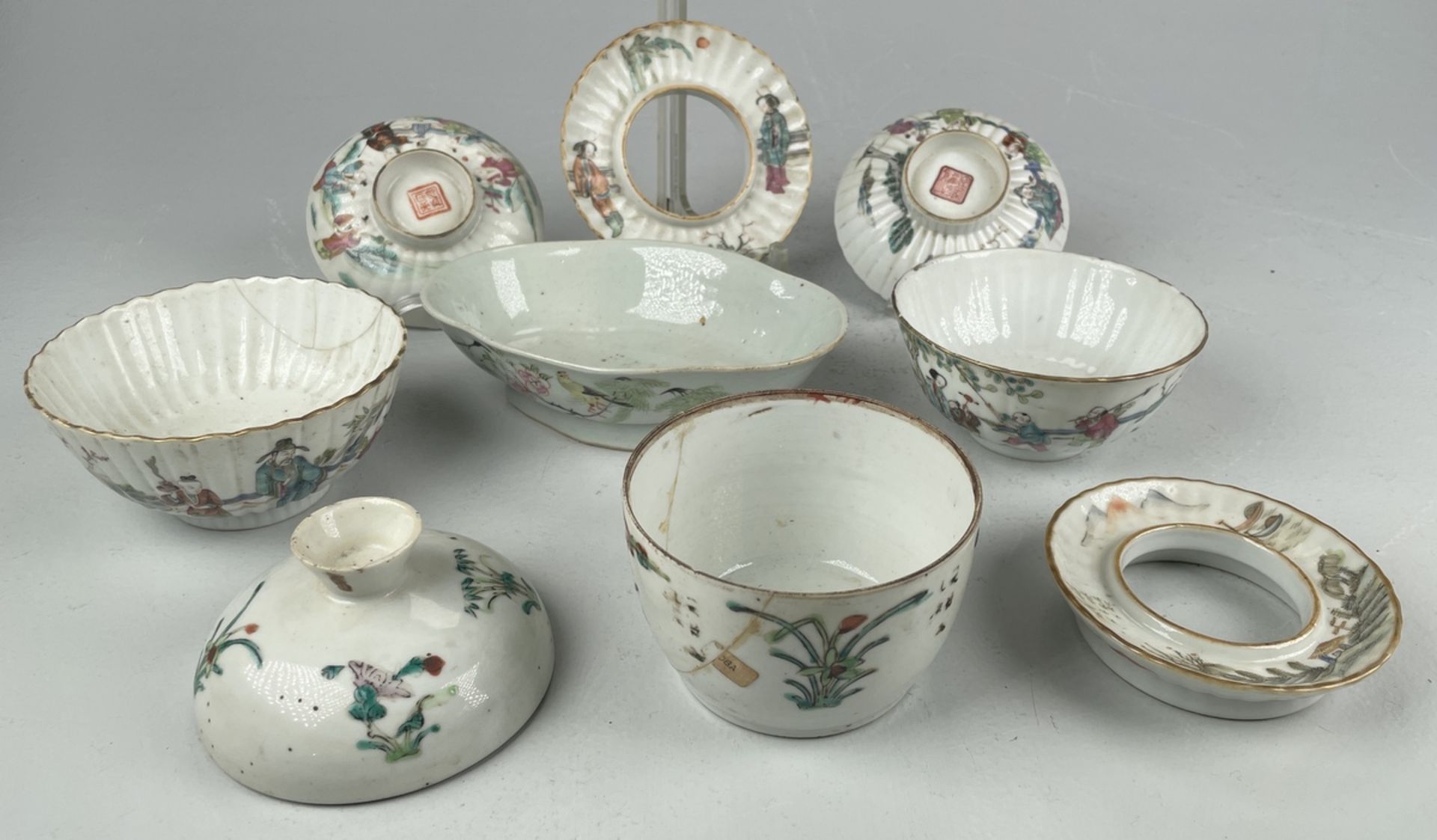 2 Cup and Cover Schalen Xianfeng und Guangxu Marken