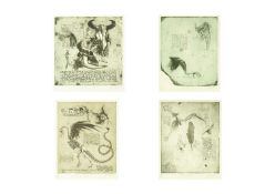 Marie-Fred DUPRE (XX-XXI) Four works from a series focussed on The Structure of Mythical Beasts