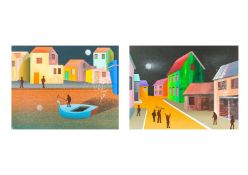 Mark BROOKS (1957-2023, Outsider Artist) 'The Moonrakers No. 1' and 'The Moonrakers No.2'