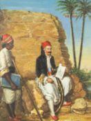 Follower of Pierre Mathurin PETRAUD (1808-1880) A portrait of the artist in costume accompanied by a