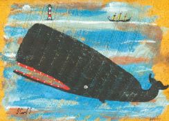 Stephen CAMPS (1957) A Whale, a Boat and a Lighthouse