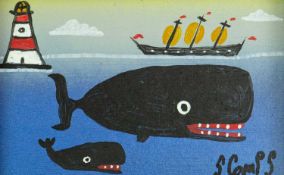 Stephen CAMPS (1957) Mother and Baby Whale
