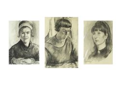 Leonard John FULLER (1891-1973) Three graphite and charcoal portrait studies