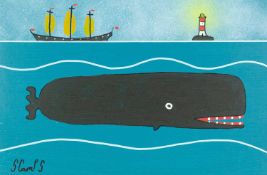 Stephen CAMPS (1957) Lonesome Whale in Turquoise Waters