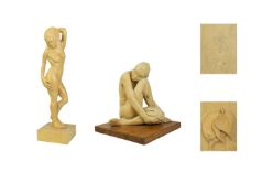Richard DAVIES (1946) Two Female Study Carvings