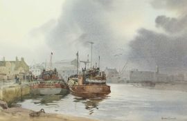 Ashton CANNELL (1927-1994) December Morning, Millwall Dock