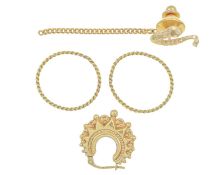An assortment of gold jewellery items.