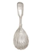 A George III silver caddy spoon by Edward Farrell.