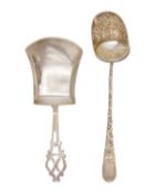 Two Victorian silver caddy spoons with scoop shaped bowls.