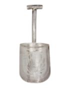 A George III silver caddy spoon in the form of a shovel by Cocks & Bettridge.
